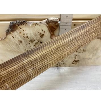 Зебрано Фигурный заготовка накладки для электрогитары Радиал ААА 10х70х545 мм-0