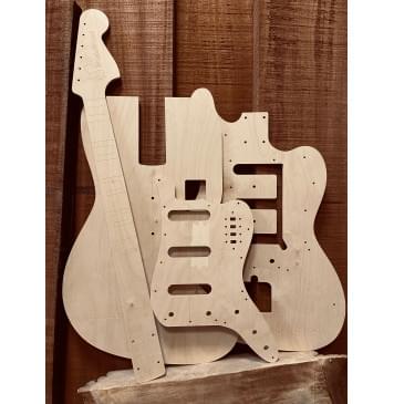 Fender Bass VI, полный комплект для фрезеровки гитары, фанера 8мм. Fender Bass VI, полный комплект для фрезеровки гитары, фанера 8мм.-1