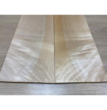 Клён Белый Явор, Волнистый заготовка на топ Смешанный ААА Волна АА 7х170х510 мм - 2 шт. (книжкой)-1