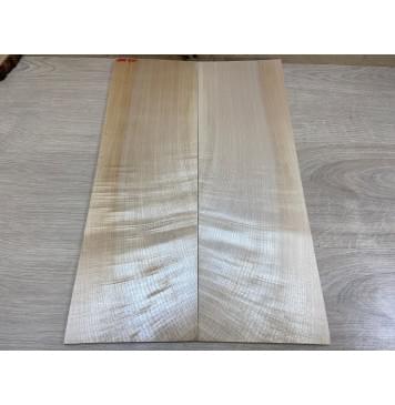 Клён белый Явор, Волнистый заготовка на топ Смешанный ААА Волна АА 8х170х505 мм - 2 шт. (книжкой)-0