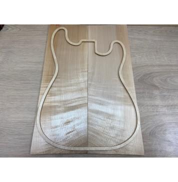 Клён белый Явор, Волнистый заготовка на топ Смешанный ААА Волна АА 8х170х505 мм - 2 шт. (книжкой)-4