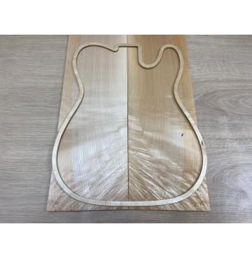 Клён Белый Явор, Волнистый заготовка на топ Смешанный АА Волна АА 9х165х510 мм - 2 шт. (книжкой)-4