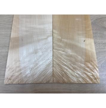 Клён Белый Явор, Волнистый заготовка на топ Смешанный АА Волна АА 9х165х510 мм - 2 шт. (книжкой)-2