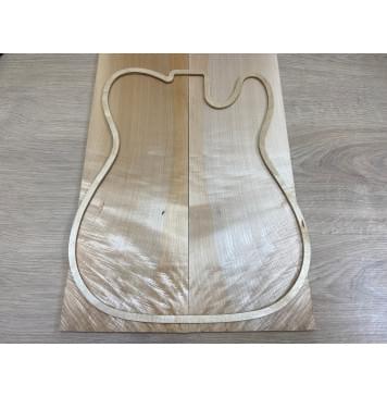 Клён Белый Явор, Волнистый заготовка на топ Смешанный АА Волна АА 9х165х510 мм - 2 шт. (книжкой)-1