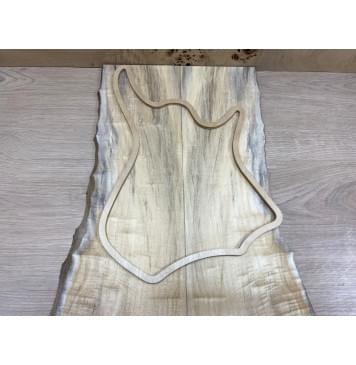 Тополь Болотный Волнистый заготовка на топ Смешанный ААА Волна АА 9,5х180-185х605 мм - 2 шт. (книжкой)-1