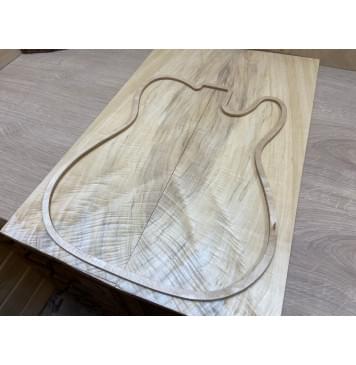 Тополь Болотный Волнистый заготовка на топ Смешанный ААА Волна АА 12х185х585 мм - 2 шт. (книжкой)-2