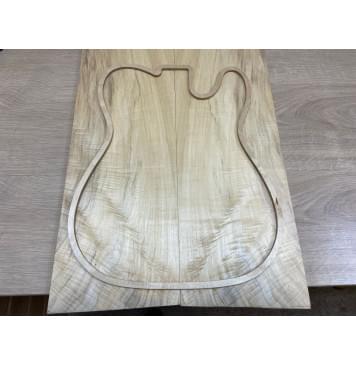 Тополь Болотный Волнистый заготовка на топ Смешанный ААА Волна АА 12х185х585 мм - 2 шт. (книжкой)-1