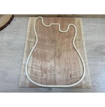 Вишня Волнистая заготовка на топ Смешанный ААА Волна А 9х190х470 мм - 2 шт. (книжкой)-0