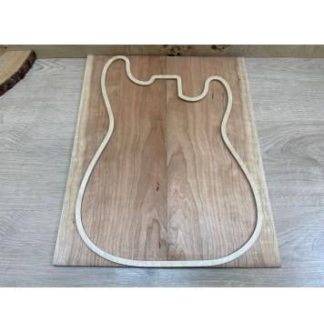 Вишня Волнистая заготовка на топ Смешанный ААА Волна А 9х190х470 мм - 2 шт. (книжкой)-0