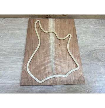 Вишня Американская Волнистая заготовка на топ для Тревел гитары Смешанный ААА Волна А 9х147х400 мм - 2 шт. (книжкой)-1