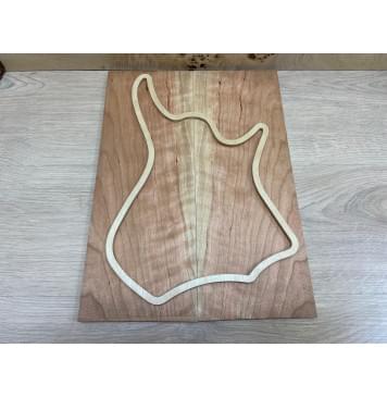 Вишня Американская Волнистая заготовка на топ Смешанный ААА Волна А 8х147х400 мм - 2 шт. (книжкой)-1