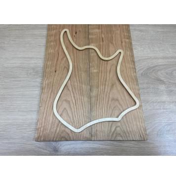 Вишня Американская Волнистая заготовка на топ для Тревел гитары Тангент ААА Волна АА 9х155х460 мм - 2 шт. (книжкой)-1