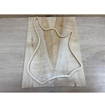 Клён Белый Явор, Волнистый заготовка на топ для Тревел гитары Смешанный АА Волна А 8х137х380 мм - 2 шт. (книжкой)-2