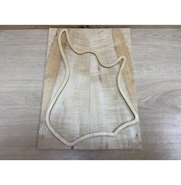 Клён Белый Явор, Волнистый заготовка на топ для Тревел гитары Смешанный АА Волна А 8х137х380 мм - 2 шт. (книжкой)-1