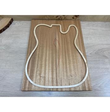 Махагон Кая заготовка на топ Радиал А 14,5х175х470 мм - 2 шт. (книжкой)-1