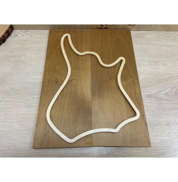 Клён Белый (Печёный) заготовка на топ для Тревел гитары Смешанный А 11х150х405 мм - 2 шт.(книжкой)-0