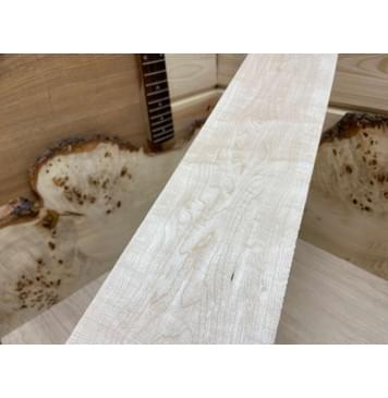 Клён Белый заготовка накладки для электрогитары Тангент АА 8х100х510мм-2