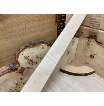 Клён Белый Явор, Волнистый  заготовка накладки для электрогитары Смешанный ААА Волна А 8х64х600 мм-0