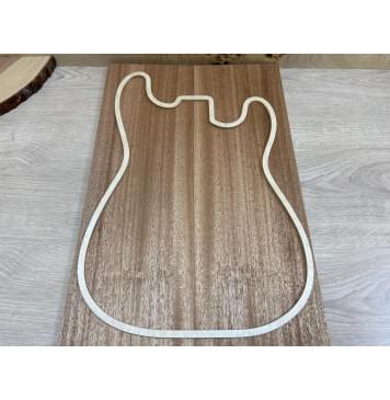 Махагон Кая заготовка на топ Радиал АА 13х177х525 мм - 2 шт. (книжкой)-0