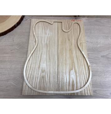 Ясень Белый Волнистый заготовка на топ Тангент АА Волна А 10х163х440мм - 2шт. (книжкой)-1