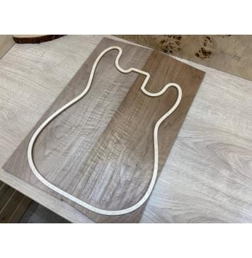 Орех Грецкий Волнистый заготовка на топ Смешанный А Волна А 10х180х515 мм - 2 шт. (книжкой)-0