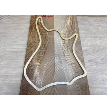 Ясень Оливковый заготовка на Топ для Тревел гитары Смешанный ААА 6х130х400 мм 2шт (книжкой)-3