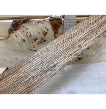 Зебрано "Птичий Глаз" заготовка накладки  для электрогитары Радиал АА 10х88х520мм-1