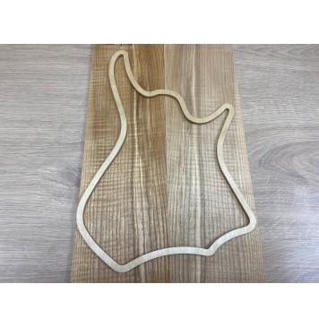 Ясень Оливковый Волнистый заготовка на топ для Тревел гитары Смешанный ААА Волна ААА 7х131х425 мм 2шт (книжкой)-0