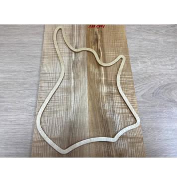 Ясень Оливковый Волнистый заготовка на топ для Тревел гитары Смешанный ААА Волна АА 7х132х415 мм 2шт (книжкой)-0