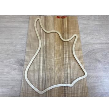 Ясень Оливковый Волнистый заготовка на топ для Тревел гитары Смешанный ААА Волна ААА 5,5х132х425 мм-1