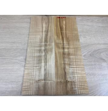 Ясень Оливковый Волнистый заготовка на топ для Тревел гитары Смешанный АА Волна АА 6х131х410 мм 2шт (книжкой)-0