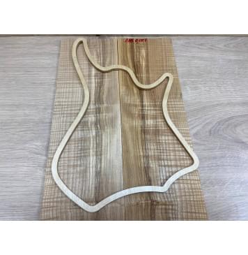 Ясень Оливковый Волнистый заготовка на топ для Тревел гитары Смешанный АА Волна АА 6х131х410 мм 2шт (книжкой)-1