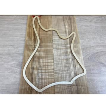 Ясень Оливковый Волнистый заготовка на топ для Тревел гитары Смешанный АА Волна АА 6х131х410 мм 2шт (книжкой)-3