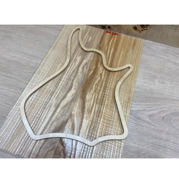 Ясень Оливковый Волнистый заготовка на топ для Тревел гитары Смешанный ААА Волна АА 4х134х430 мм 2шт (книжкой)-1