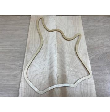 Клён Белый заготовка на топ для Тревел гитары Смешанный ААА 7,5х135х400 мм 2шт (книжкой)-3