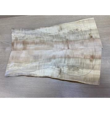 Клён Американский Волнистый заготовка на топ Смешанный А Волна АА 15х180-147х550 мм - 2 шт. (книжкой) АКЦИЯ-6