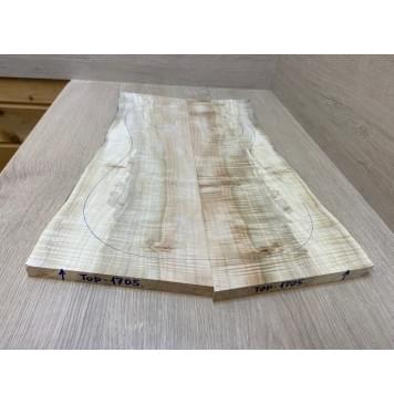 Клён Американский Волнистый заготовка на топ Смешанный А Волна АА 15х180-147х550 мм - 2 шт. (книжкой) АКЦИЯ-3