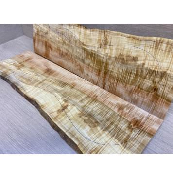 Клён Американский Волнистый заготовка на топ Смешанный А Волна АА 15х180-147х550 мм - 2 шт. (книжкой) АКЦИЯ-11