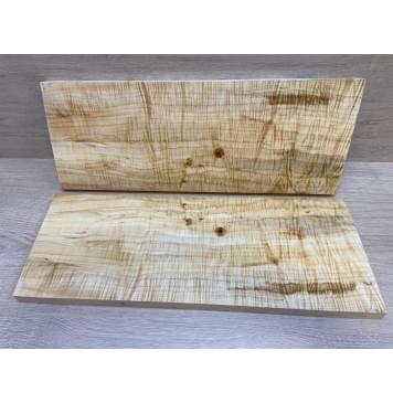 Клён Американский Волнистый заготовка на топ Смешанный АА Волна ААА 20х193х510 мм - 2 шт. (книжкой) АКЦИЯ-10