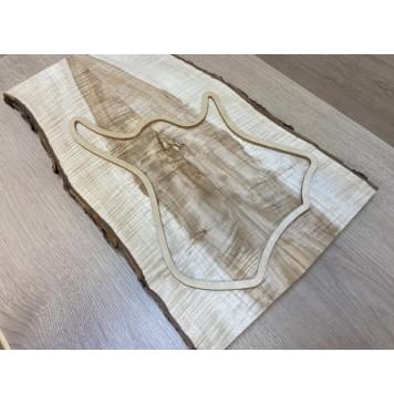 Клён Чёрный Явор, Волнистый заготовка на топ для Тревел гитары Смешанный АА Волна АА 20х145-110х530 мм - 2 шт. (книжкой) АКЦИЯ-7