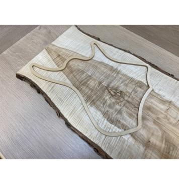 Клён Чёрный Явор, Волнистый заготовка на топ для Тревел гитары Смешанный АА Волна АА 20х145-110х530 мм - 2 шт. (книжкой) АКЦИЯ-9