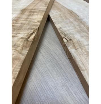 Клён Чёрный Явор, Волнистый заготовка на топ для Тревел гитары Смешанный АА Волна АА 20х145-110х530 мм - 2 шт. (книжкой) АКЦИЯ-3