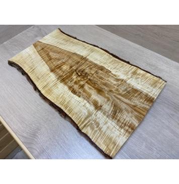 Клён Чёрный Явор, Волнистый заготовка на топ для Тревел гитары Смешанный АА Волна АА 20х145-110х530 мм - 2 шт. (книжкой) АКЦИЯ-17