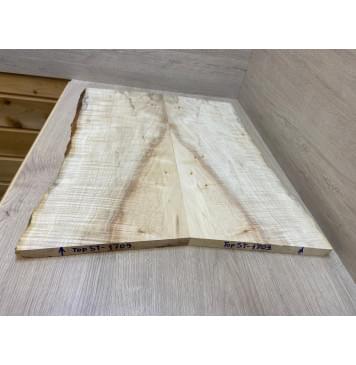 Клён Американский Волнистый заготовка на топ Смешанный АА Волна ААА 18х235-210х580 мм - 2 шт. (книжкой) АКЦИЯ-3