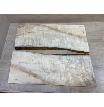 Клён Американский Волнистый заготовка на топ Смешанный АА Волна ААА 18х235-210х580 мм - 2 шт. (книжкой) АКЦИЯ-7