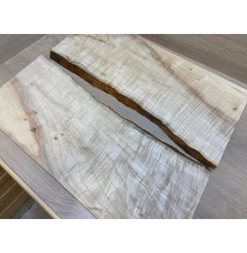 Клён Американский Волнистый заготовка на топ Смешанный АА Волна ААА 18х235-210х580 мм - 2 шт. (книжкой) АКЦИЯ-6