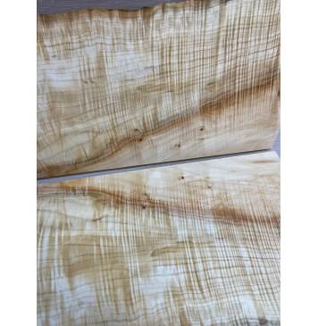 Клён Американский Волнистый заготовка на топ Смешанный АА Волна ААА 18х235-210х580 мм - 2 шт. (книжкой) АКЦИЯ-16