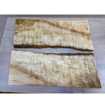 Клён Американский Волнистый заготовка на топ Смешанный АА Волна ААА 18х235-210х580 мм - 2 шт. (книжкой) АКЦИЯ-14