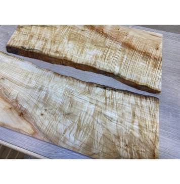 Клён Американский Волнистый заготовка на топ Смешанный АА Волна ААА 18х235-210х580 мм - 2 шт. (книжкой) АКЦИЯ-13