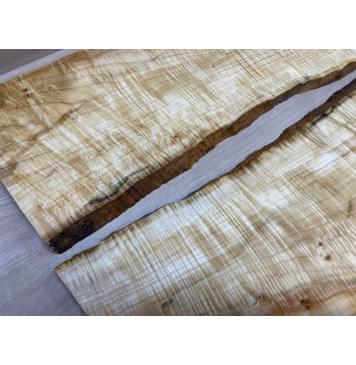 Клён Американский Волнистый заготовка на топ Смешанный АА Волна ААА 18х235-210х580 мм - 2 шт. (книжкой) АКЦИЯ-17